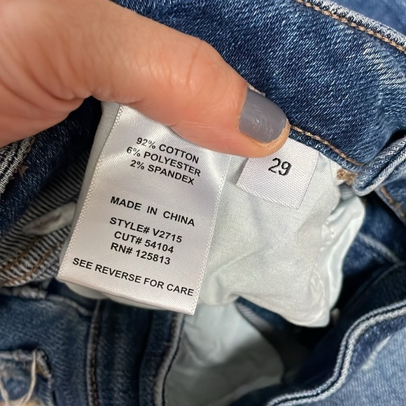 Vervet distressed crossover waist  wide leg jeans - Picture 4 of 8